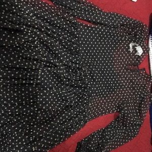 Black polka dot dress